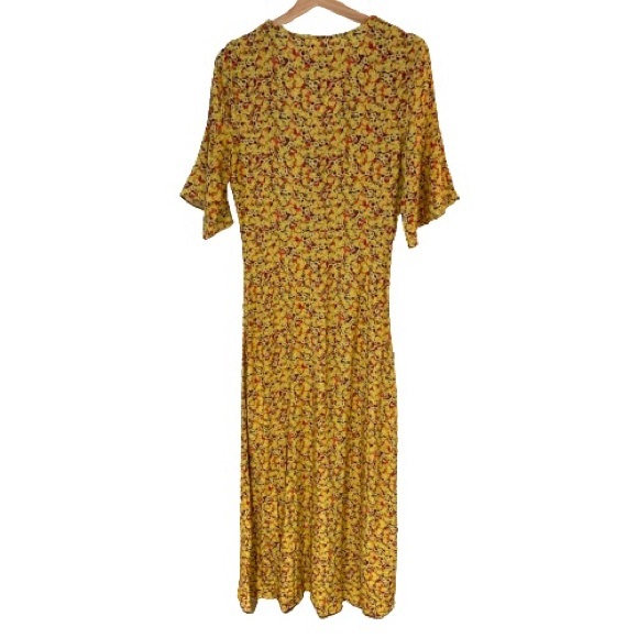 Urban Outfitters Yellow Flutter Sleeve Floral Maxi Dress - Picture 3 of 9